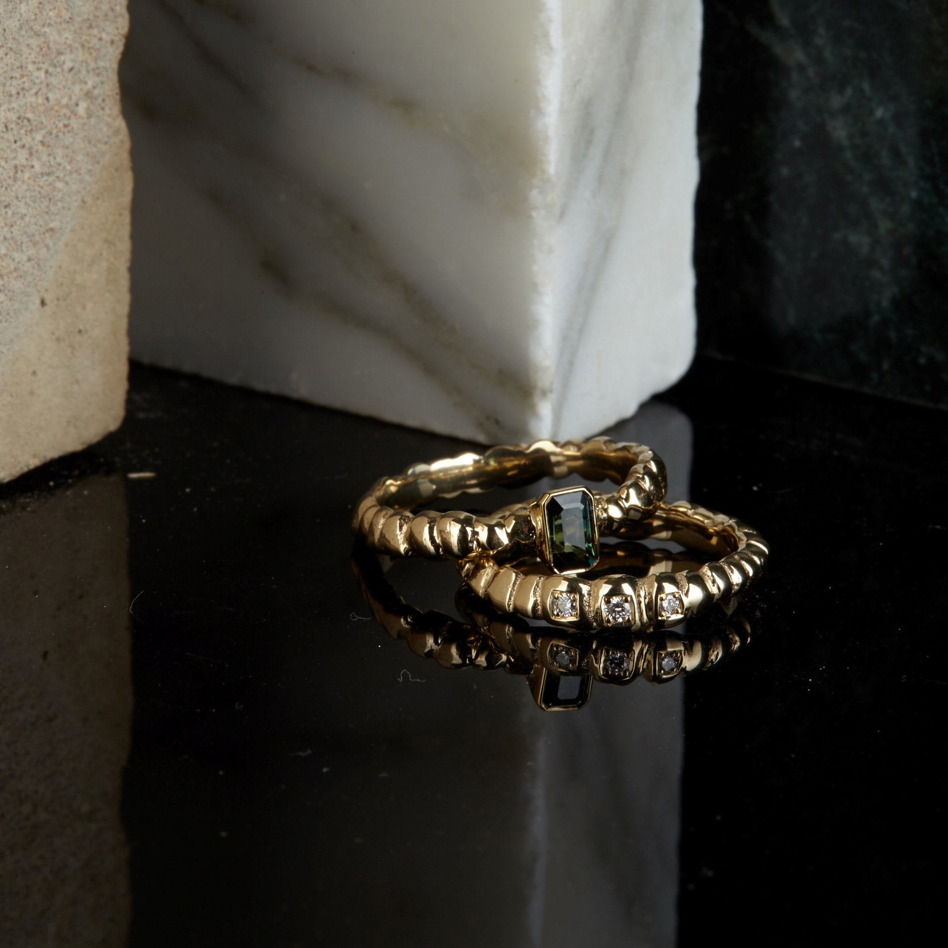 Stone Studded Gold Ring Jewellery